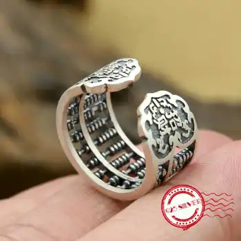 

S925 sterling silver men's ring handmade personality classic retro style creative abacus shape lover jewelry gift 2018 new