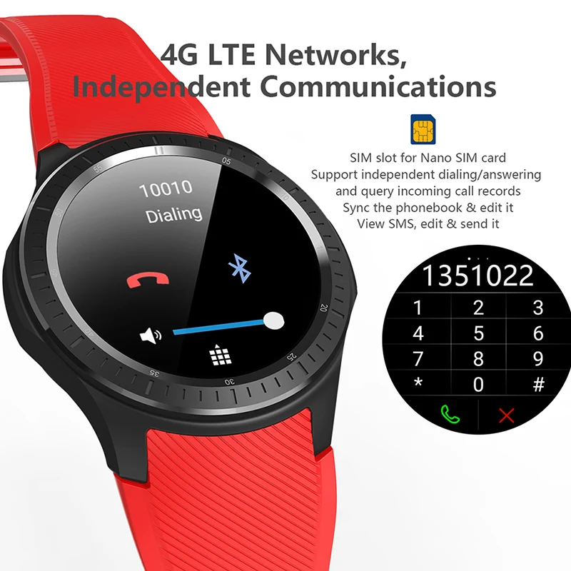  DM368 Plus MTK6739 Quad Core 4G Smart Watch 16GB Rom Android 7.1 Smartwatch Heart Rate Monitor GPS 