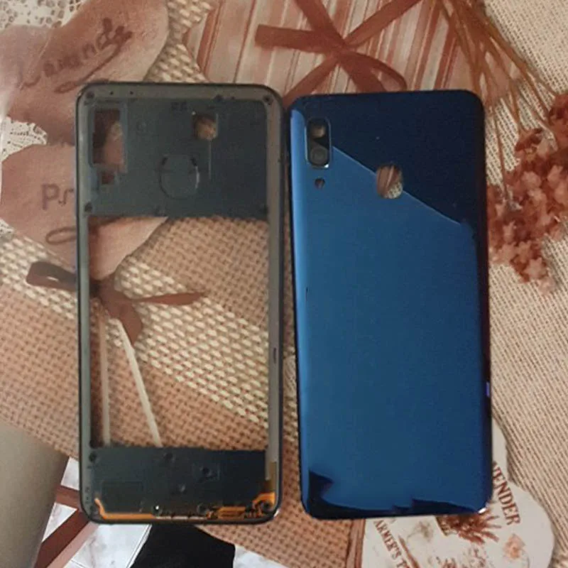 Для SAMSUNG Galaxy A20 2019 A205 SM A205F A205DS корпус средняя рамка + задняя крышка батарейного