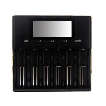 

LiitoKala Lii-S6 18650 3.7V Lithium Charger 6 Slots LCD Screen Display Smartest Battery Smart Batteries Charger US/EU Plug