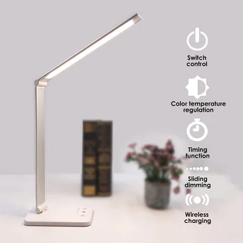 

LED Desk Lamp With Smart Timing 5 Modes Stepless Dimmable Touch USB Eye Protection Reading Table Lamp Led Office Desk Lamp