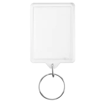 

100pcs 50 X 35mm New Blank Clear Acrylic Photo Key Rings Passport Size Keyrings