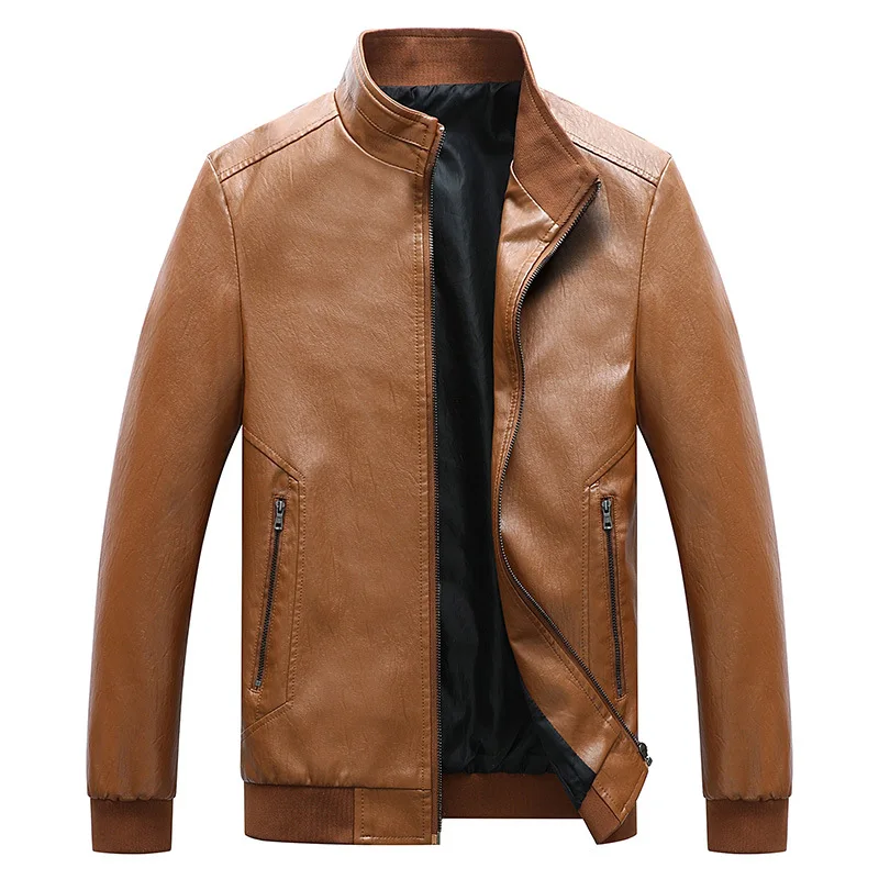 

Men's New Water-washed PU Leather Jacket Men's Leather Jacket Mens Winter Leather Jacket Men's Faux Fur Coats Pu Leather Jackets