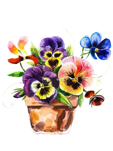 EverShine Diamond Painting Flowers Full square Cross stitch Diamond Embroidery Corner pansy Picture of rhinestones Wall decor 7722