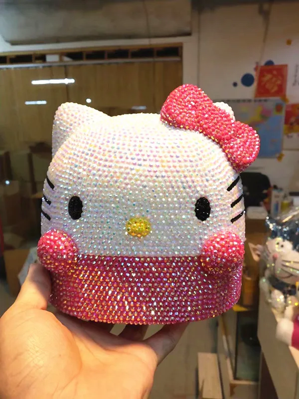 Алмазный мультяшный милый держатель салфеток, Коробка hello kitty, изысканный объемный модельный держатель для салфеток, чехол для салфеток