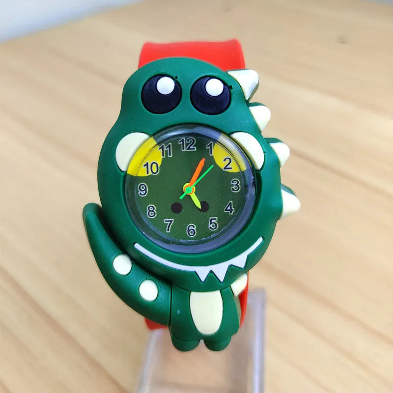 

4 Colors Dinosaur Shape Quartz Children's Watch Tapping Without Button Boys Girls Baby Wristwatch kids Birthday Gift Clock Hours