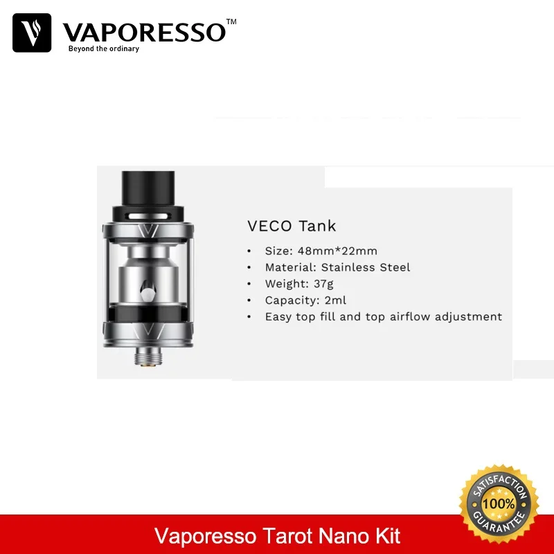 Vaporesso Таро Nano Kit 80 Вт бокс мод с баком Vape VECO 2 мл атомайзер катушка EUC испаритель
