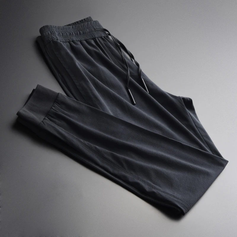 

Spring Mens Pants Luxury Solid Color Ventilate Trousers Men Plus Size 4xl Hight Quality Slim Fit Men's Elastic Waist Pant