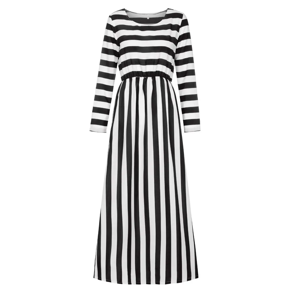 Womail платья осенние женские модные три четверти рукав лоскутное платье Макси boho o-образным вырезом длиной до щиколотки Кнопка халат femme boheme