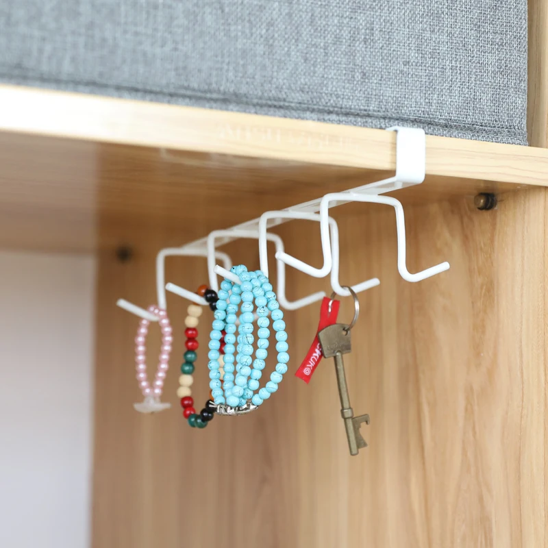 A1 Iron nail rack hook kitchen cabinet partition nail cup holder mounted on the shelf at the bottom of the frame LU50211