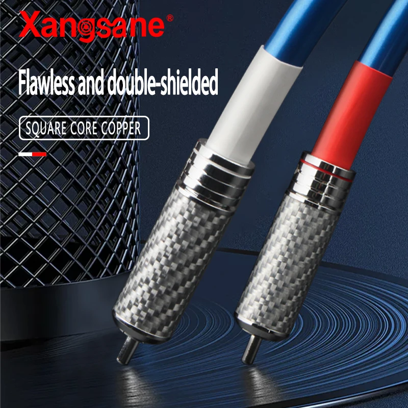 

Xangsane square core OCC copper wire HIFI audio signal cable carbon fiber high quality RCA-RCA connection audio cable