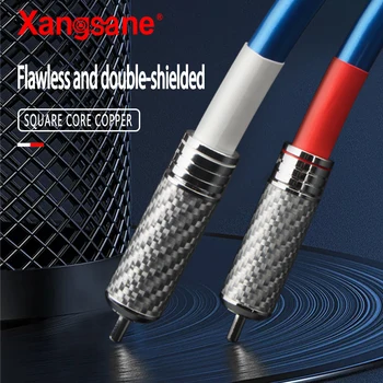 

Xangsane square core OCC copper wire HIFI audio signal cable carbon fiber high quality RCA-RCA connection audio cable