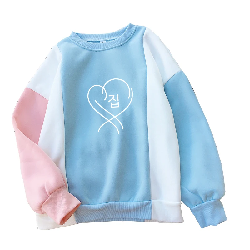  Map of the Soul Hoodies Sweatshirt Women Fleece Casual Harajuku Kawaii Cute Love Heart Print Pullov