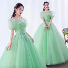 Green Puffy Quinceanera Dresses Sweetheart Top Beaded Sweet 16 Ball Gowns Years Birthday Party prom dress Quinceanera habitu