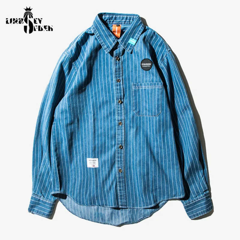 Мужская рубашка винтажная Мода хип хоп свободные рубашки Толстовка Harajuku кривая Нижняя Повседневная Уличная тонкая верхняя одежда
