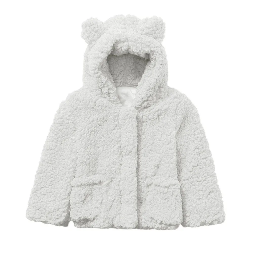 Зимняя одежда для маленьких девочек флисовое пальто пышная теплая куртка Детская куртка с капюшоном верхняя одежда детское зимнее теплое плюшевое пальто с длинными рукавами