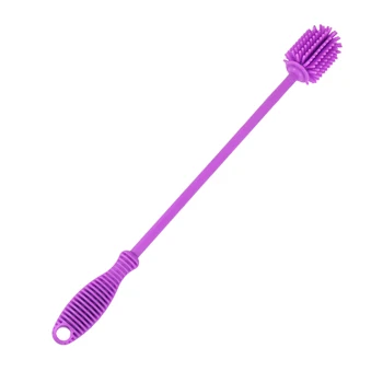 

Long Handle Brush Glass Cup Cleaning Brush Baby Feeding Bottle Brush Kitchen Cup Brush Pacifier Brush (Purple)