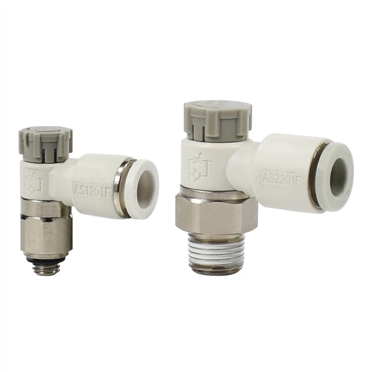 Como As1201f As2201f As3201f 10 mm Controlador de Velocidade com Um-toque Encaixe Válvula de Regulação Encaixe Pneumático Montagem Peças 10 Peças