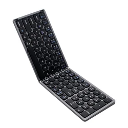 Dobrável bt teclado sem fio teclado portátil bolso tamanho teclado suporte android windows ios smartphone e tablet cinza