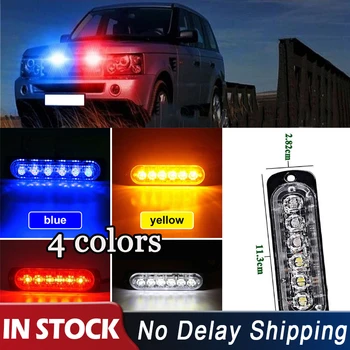 

Car-Styling Yellow/Red/Blue/White 6 LED Car Truck Beacon Emergency Warning Hazard Light Grille Long Bright Light Bar