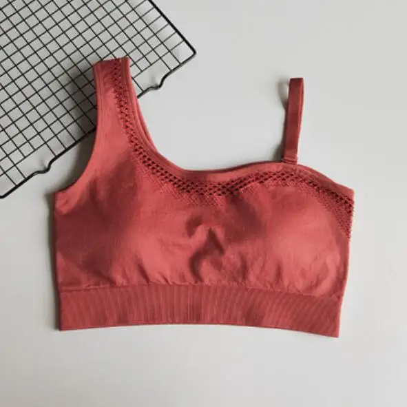 CB1191 red bra Толстый бесшовный комплект для йоги, женская одежда для спортзала, спортивная одежда для йоги, леггинсы на одно плечо, спортивный бюстгальтер, 2 шт., тренировочная одежда, спортивный костюм - Цвет: CB1191 red bra