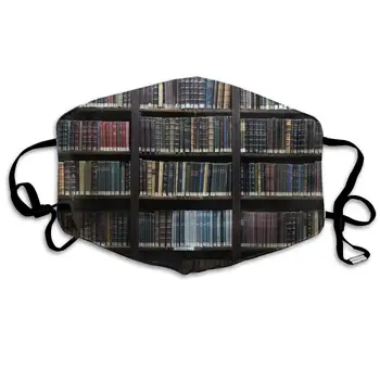 

Dust Mask Old Books On Bookshelf in Library Face Mask Fashion Anti-dust Reusable Cotton Comfy Breathable Mouth Cover Masks for