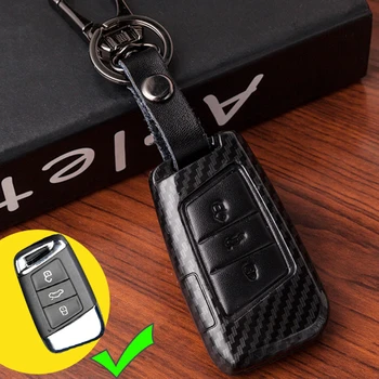 

Key Case Cover Shell For Volkswagen vw Tiguan MK2 Magotan Passat B8 CC Skoda Superb A7 2016-2020 Carbon Look