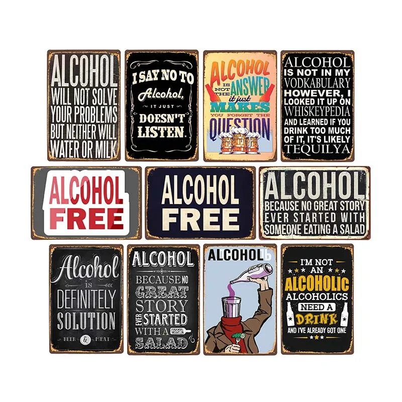 Retro Alcohol-Signs Funny Metal Plaque Vintage Beer Plates Bar Pub Club Man Cave Wall Decoration Home Decor 20x30cm | Дом и сад
