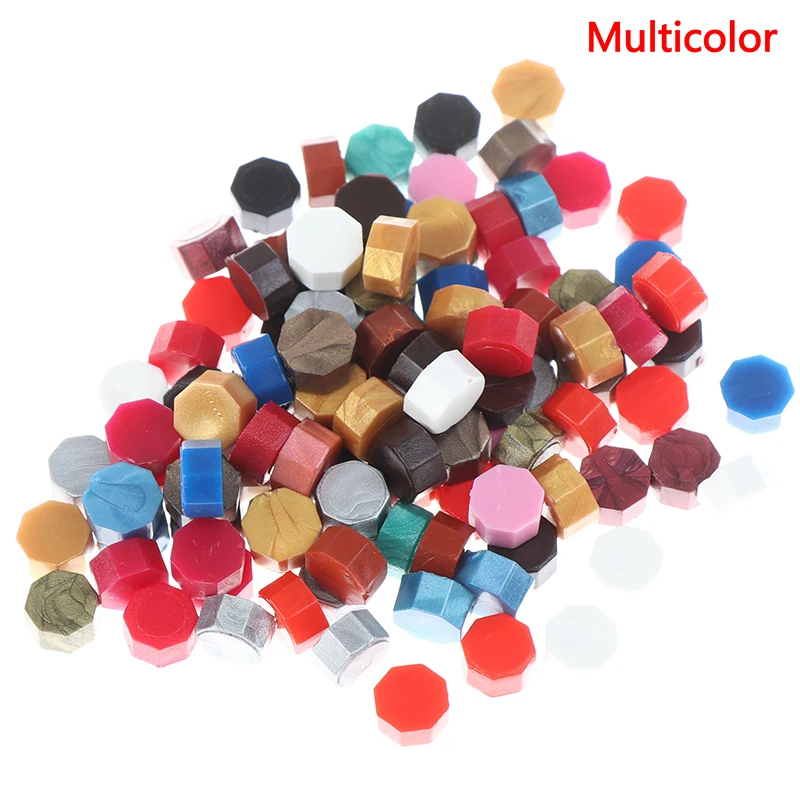 multicolor 100 шт./лот, свадебные приглашения, восьмиугольные уплотнительные воски для рождества, свадебные приглашения, декоративные штампы, конверт, документы - Цвет: multicolor