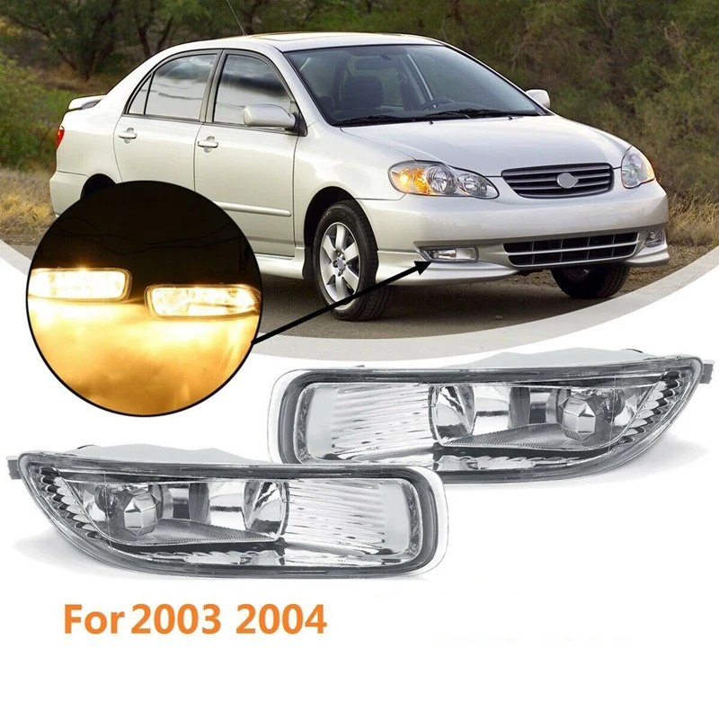 Для Toyota Corolla 2003 2004 Пара Прозрачный передний бампер противотуманный Светильник лампы с лампами США