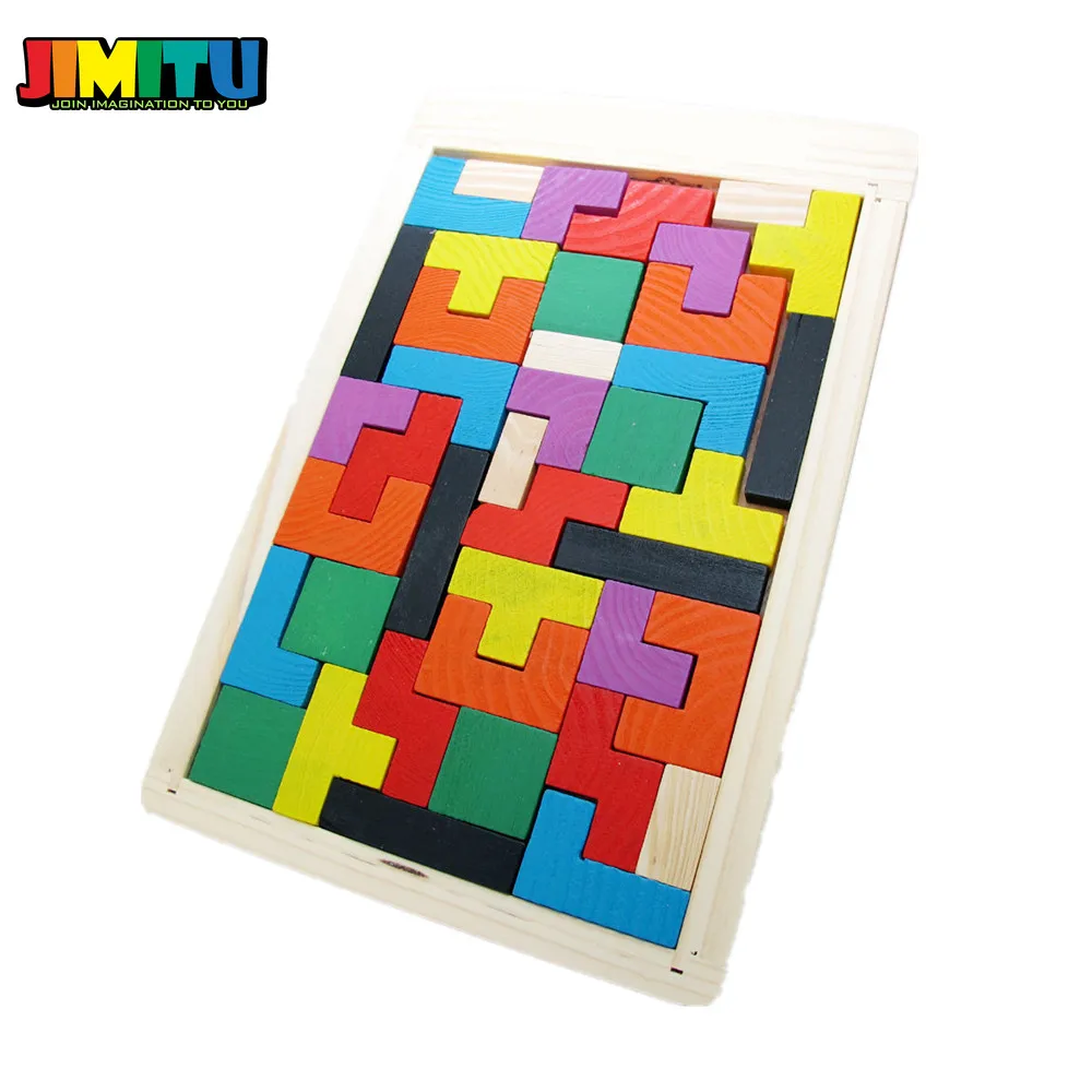 JIMITU красочные деревянные Tangram головоломки головоломка тетрис дошкольного волшебства детские развивающие игрушки для детей