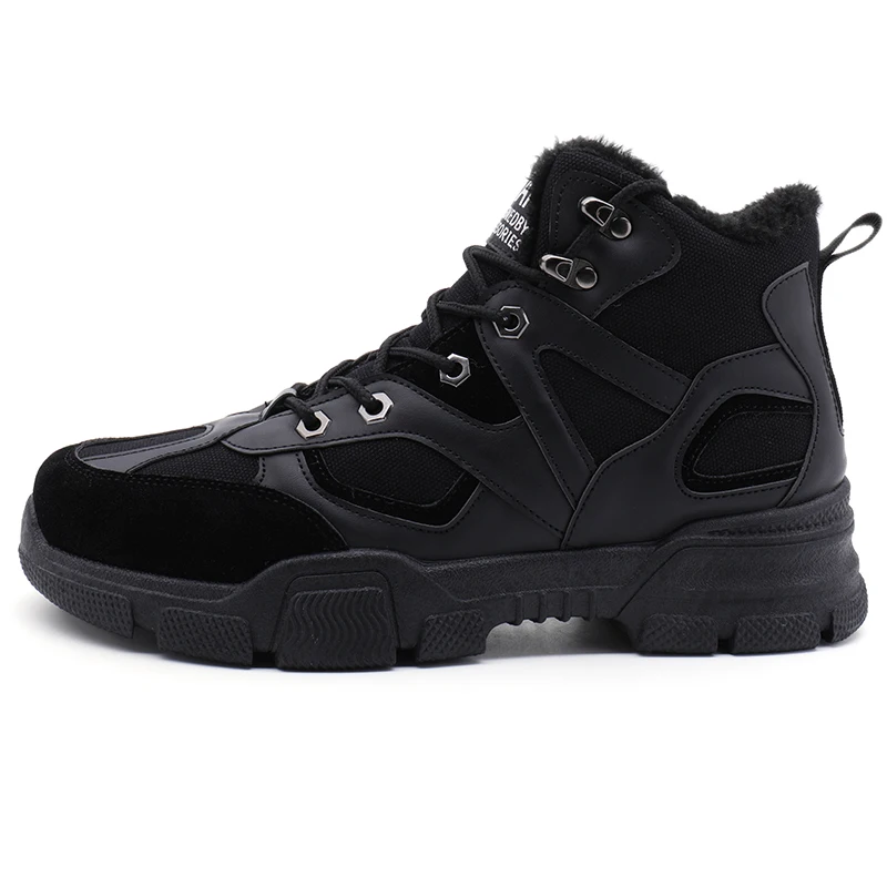 New Men's Hiking Shoes Warm Plush winter Shoes Winter Outdoor Sports Shoes Men's Fashion Shoes Male Footwear Zapatillas Hombre - Цвет: Черный