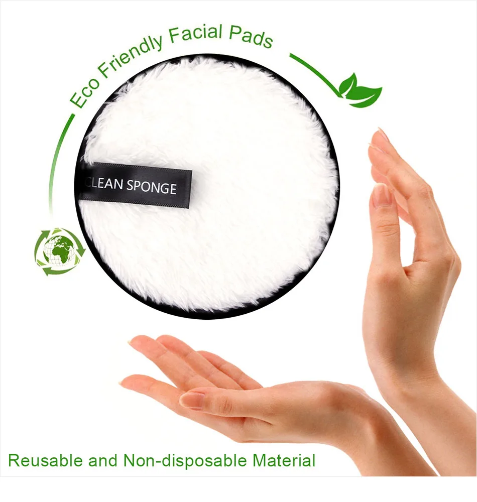 3 pièces tampons démaquillant microfibre réutilisable serviette pour le  visage lingettes de maquillage tissu F7I1