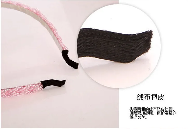 Korean-style Linen Flower Color Braid Crystal Headband Entirely Handmade Weaving Fishing Line Bead Beaded Bracelet Wire Wound Ha