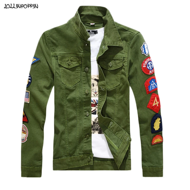 green jean jacket mens Dial sweater 