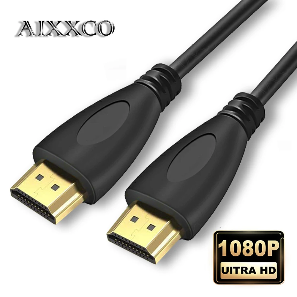 AIXXCO 0.5M 1.5M 1M 2M 3M 5M 10M 15M Gold Plated HDMI Cable 1.4 1080p 3D video cables for HDTV Splitter Switcher |