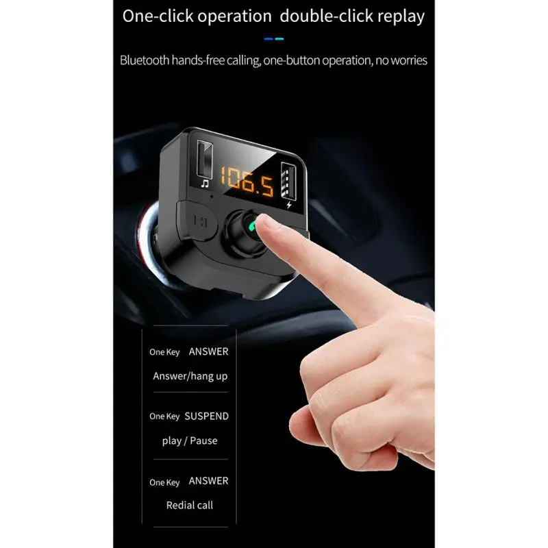 Автомобильное зарядное устройство Dual USB с fm-передатчиком Bluetooth Hands-free fm-модулятор автомобильное зарядное устройство для телефона