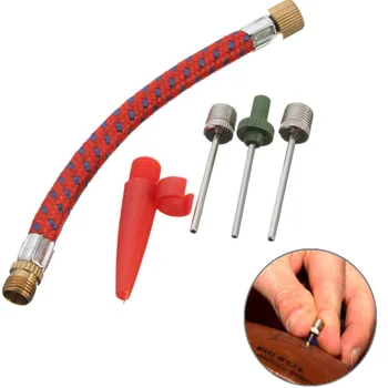 

Nozzle+ Flexible Air Pump Adaptor Set Hose Valve Connector Football Bicycle Inflating Needles+Airbed Practical Pump