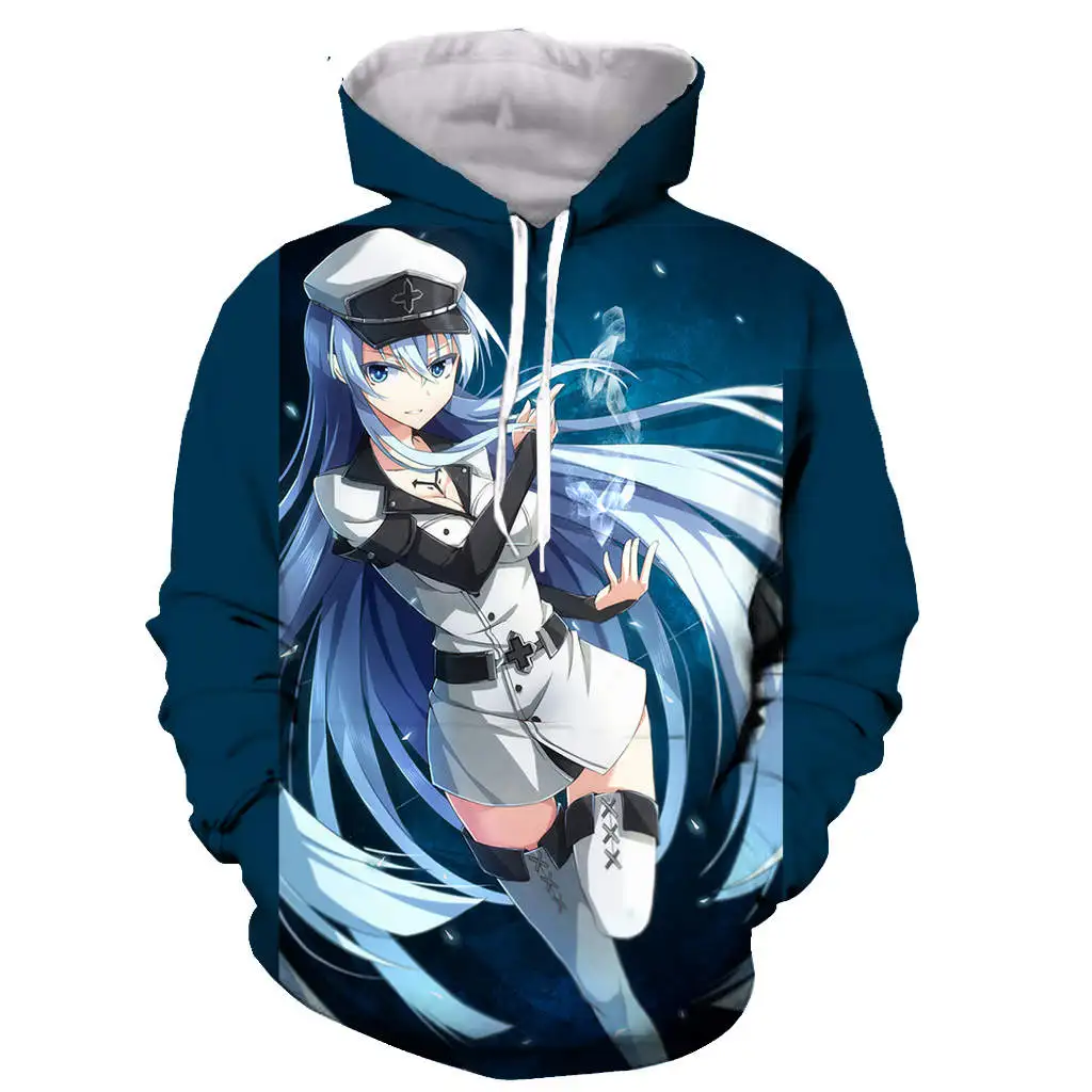 Убийца Акаме esdeath 3D печатных мужчин и женщин с капюшоном толстовка модная графическая Толстовка Повседневная Уличная пуловер Толстовка - Цвет: 04