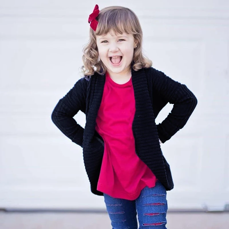 

Coat Casual Jacket For Girls Children Sweater 2019 Autumn Winter Baby Boy Solid Cardigan Outerwear Kids sweaters Clothe