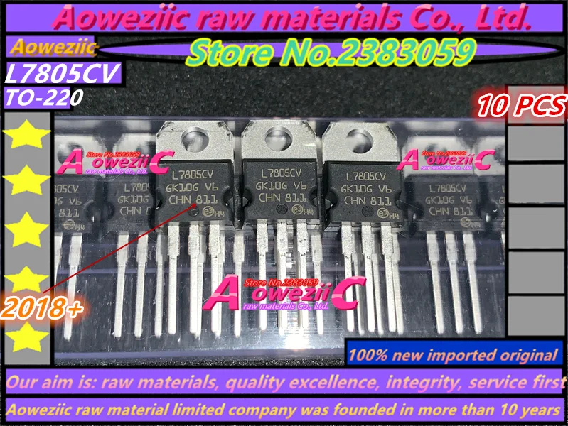 

Aoweziic 2018+ 10PCS 100% new imported original L7805CV 7805 TO-220 three terminal regulator 5V 1.5A
