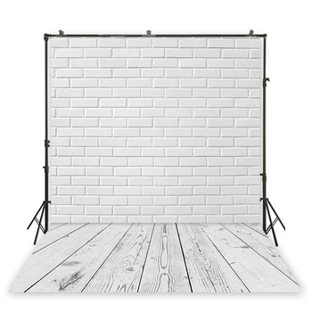 

HUAYI white brick wall anf wooden floor backdrop children birthday party photography studio photo background xt-6821