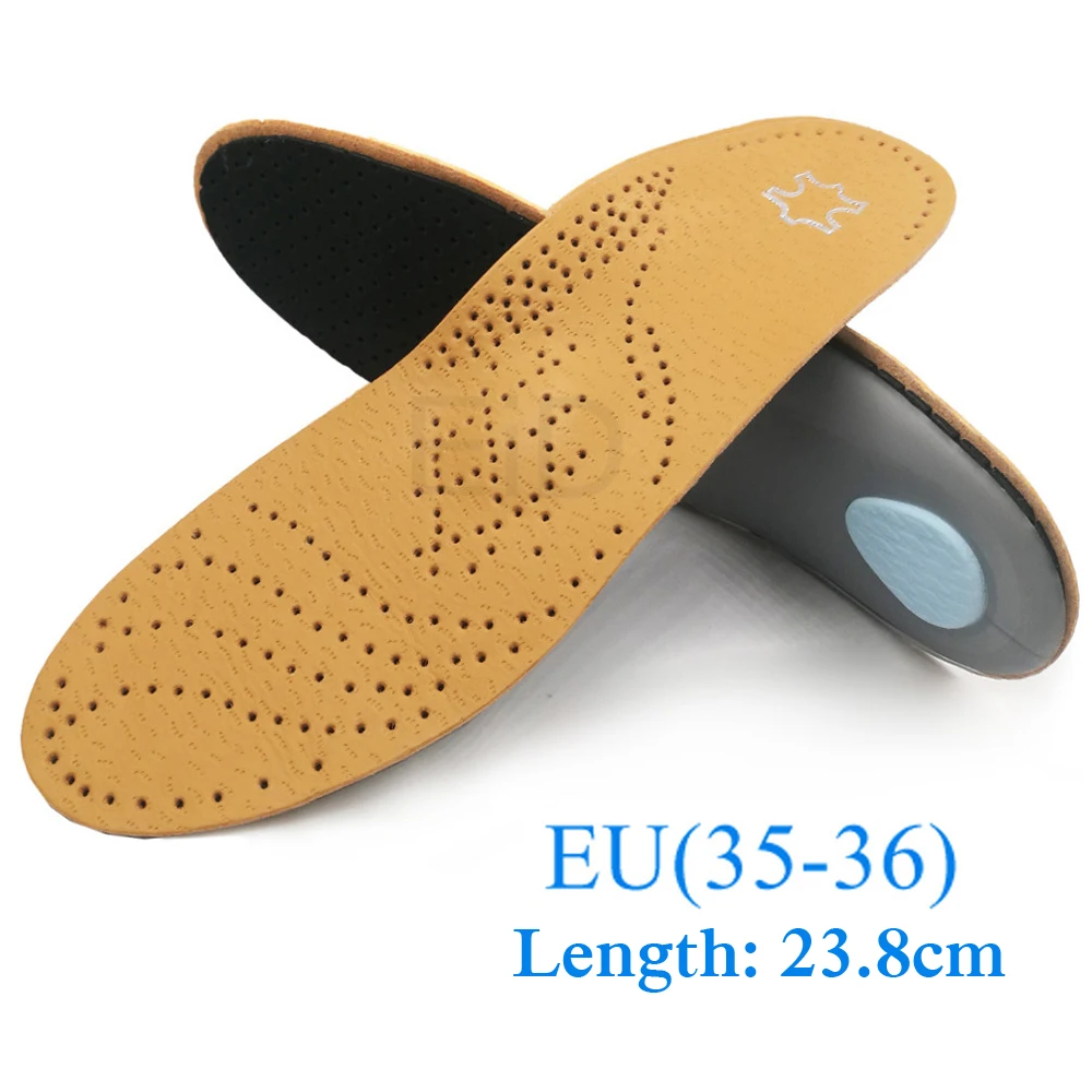 EID ортопедическая стелька из высококачественной кожи для плоскостопия, ортопедическая обувь, стельки для ног для мужчин и женщин - Цвет: EU 35 to 36
