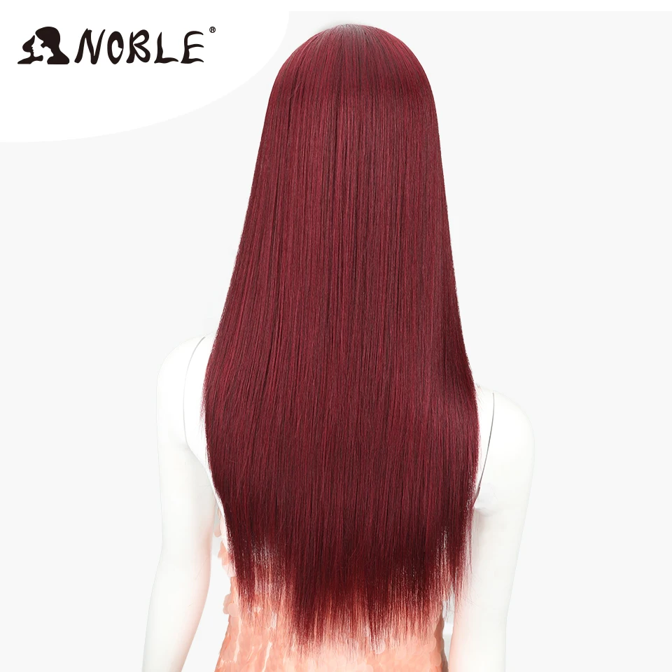 Noble Cosplay Long Straight Synthetic Lace Wigs For Women 26Inch Middle Part High Temperature Fiber Synthetic Lace Wig