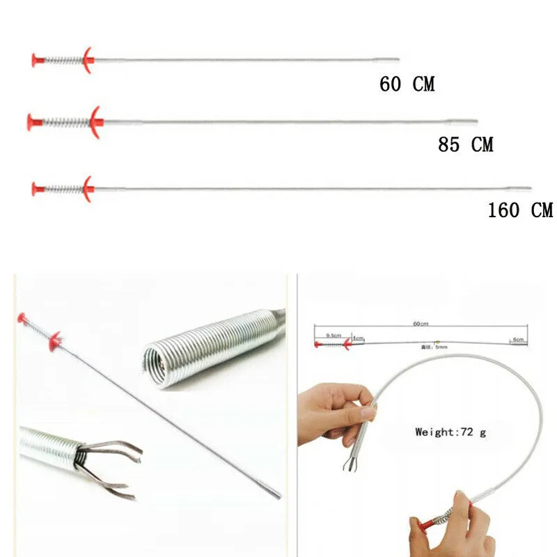 Для очистки раковины крюк Канализационное устройство для избавления от засоров трубка с пружиной удаления волос домашняя кухня для очистки раковины крюк