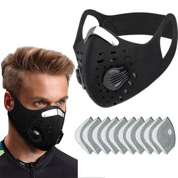

Outdoor Mask With Filter Activated Carbon PM 2.5 Anti-Pollution Face Masks Dustproof Windproof Training Mouth Mask respirator