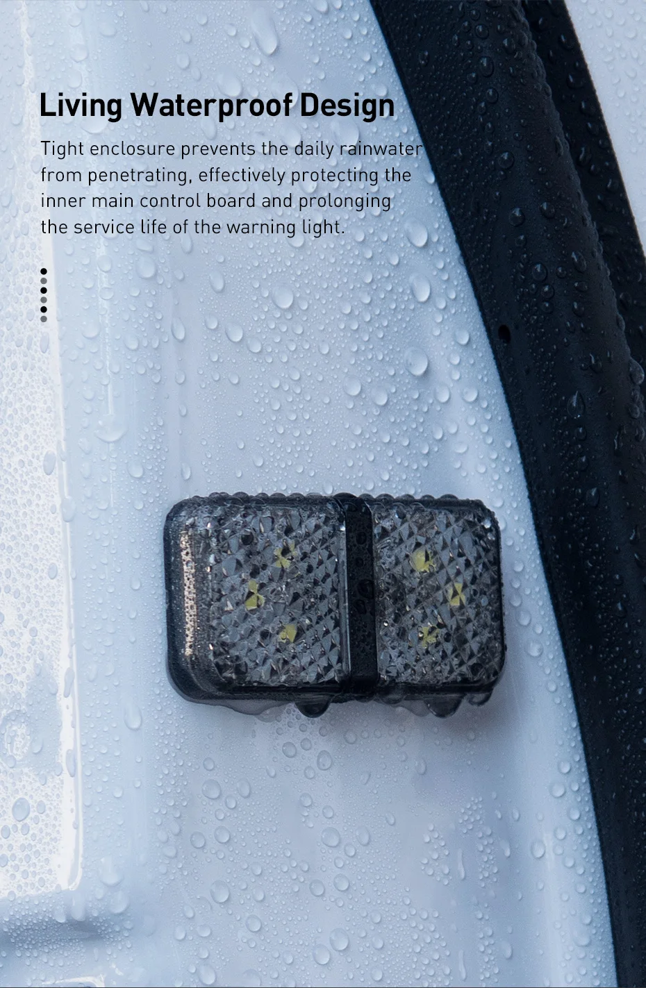 Baseus 2Pcs 6 LEDs Car Openning Door Warning Light Safety Anti-collision Flash