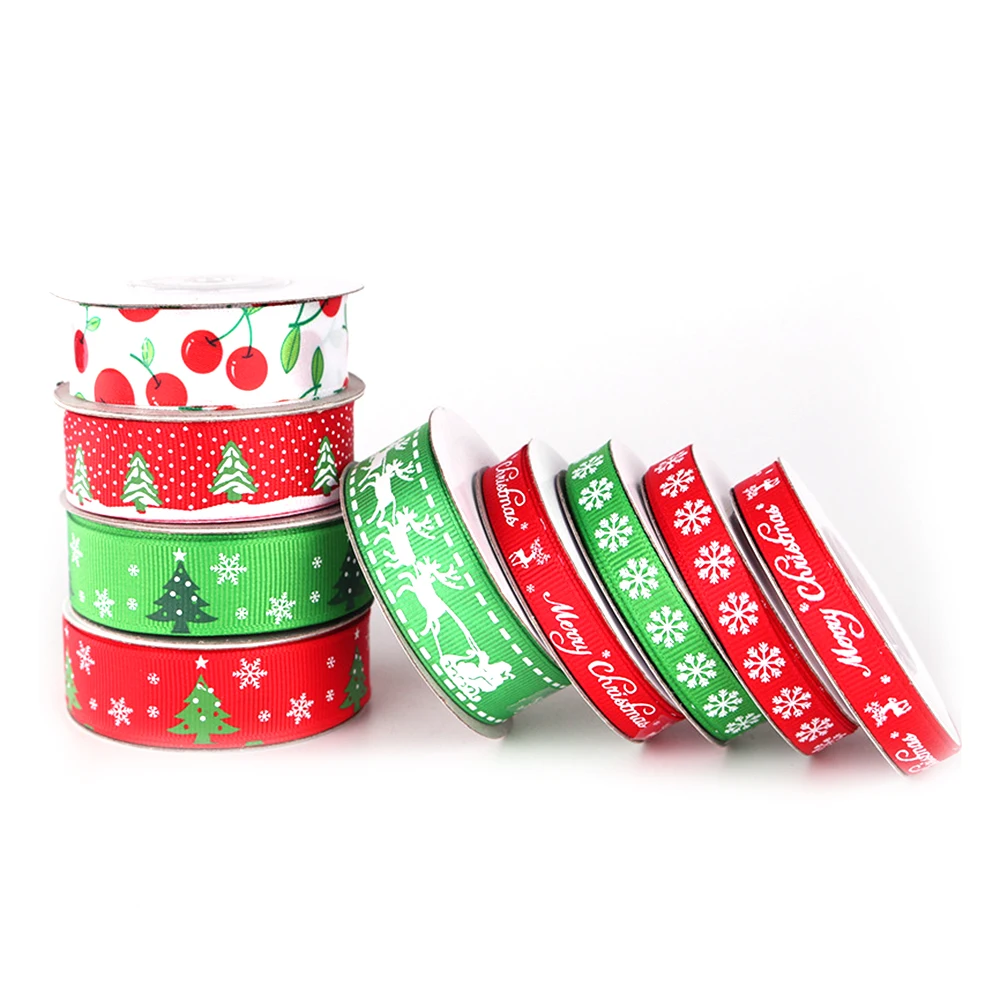 2CM Ribbon Christmas Ribbon Thread Belt Printed Ribbon Threaded DIY Garment Accessories Small Roll Ribbon
