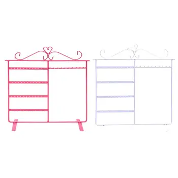 

2Pcs Creative Earrings Racks Simplicity Delicate Ear Jewelry Display Stands Iron Jewelry Organizer Holder with 10 Hooks 48 Slots