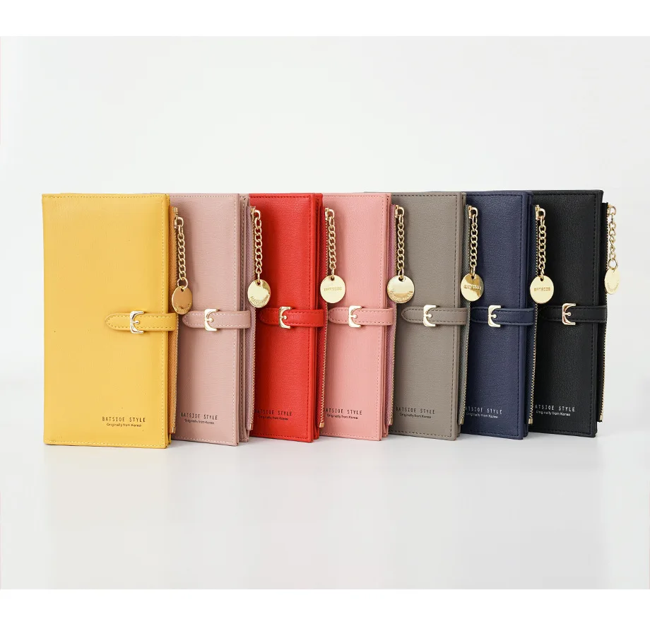 female fashion yellow purse card holder PU leather Long wallet womens big zipper wallets money cash bag Bolsa Feminina